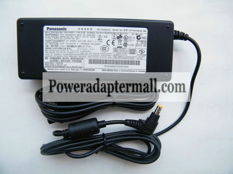 78W Panasonic CF-AA1653A M5 15.6V 5A AC Adapter Power Supply
